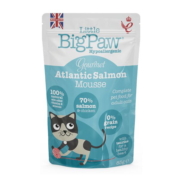 Little Big Paw Gourmet Atlantic Salmon Mousse Wet Cat Food - 12 x 85g