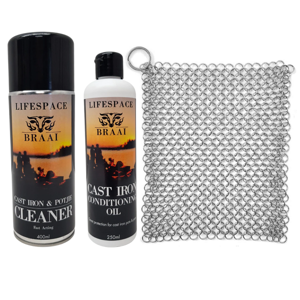 Lifespace Cast Iron Potjie Clean &amp; Care Kit
