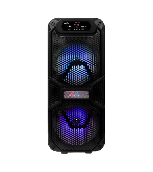 Dual 8 inch Wireless Portable RGB LED Lighting Speaker With Mic