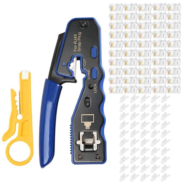 RJ45 Crimping Tool For Pass-Through Connector Combo
