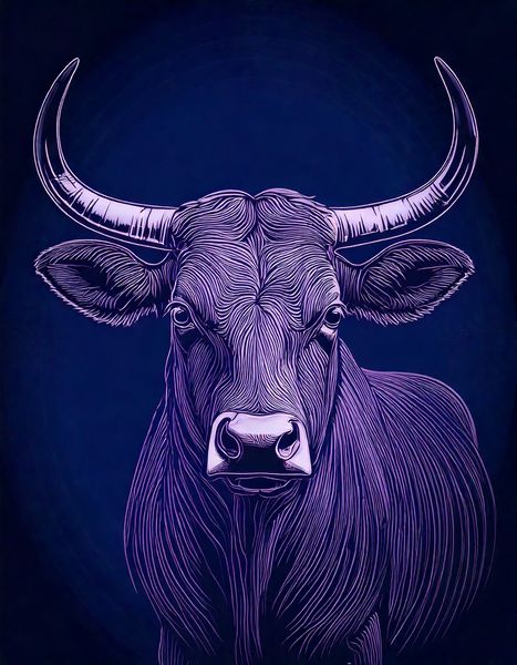 Canvas Home Decor Wall Art - Nguni Cow Drawing 1