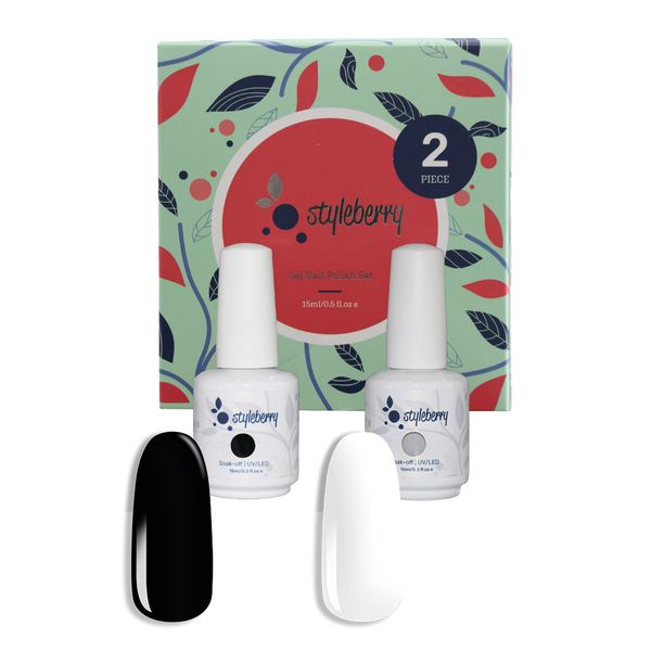 Styleberry Gel Nail Polish Black and White