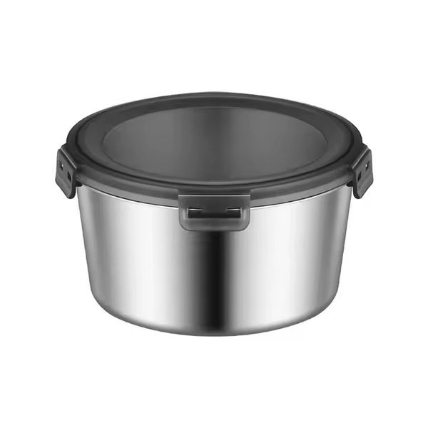 Round Stainless Steel Food Storage Container with Locking Lid