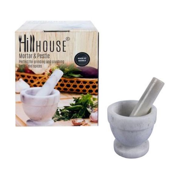 Kitchen Marble Mortar &amp; Pestle Set - Premium Natural Stone Grinder