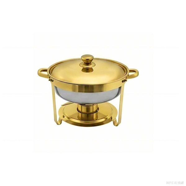 5L All-Gold Round Stainless Steel Chafing Dish