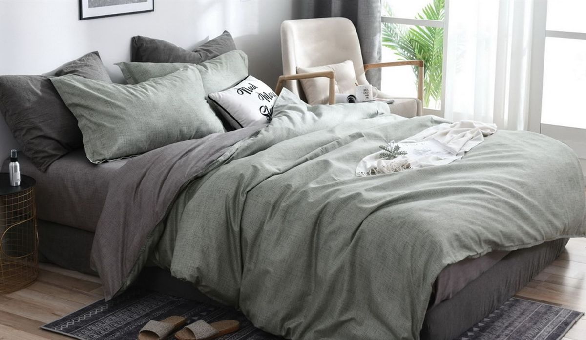 Linen Boutique Duvet Cover Set Reversible Stripes Shades