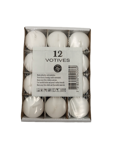 White - Votives Candles - Pack of 12