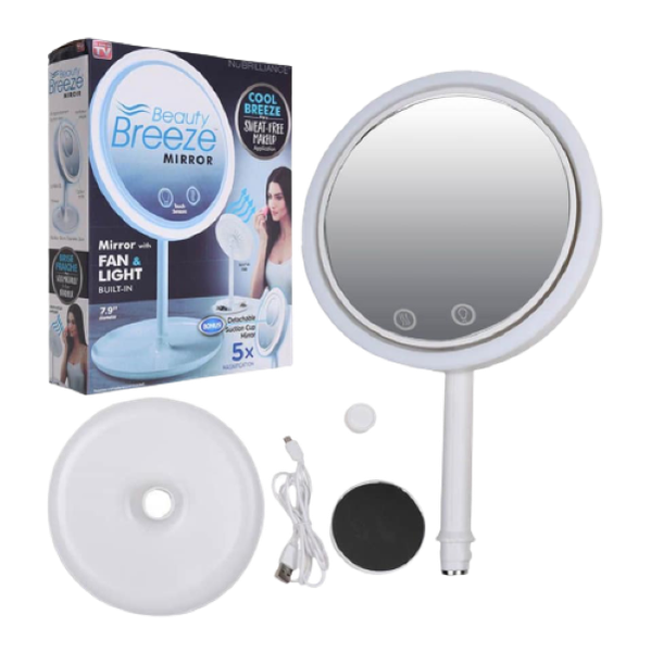 Beauty Makeup Mirror - With Fan And Led Light