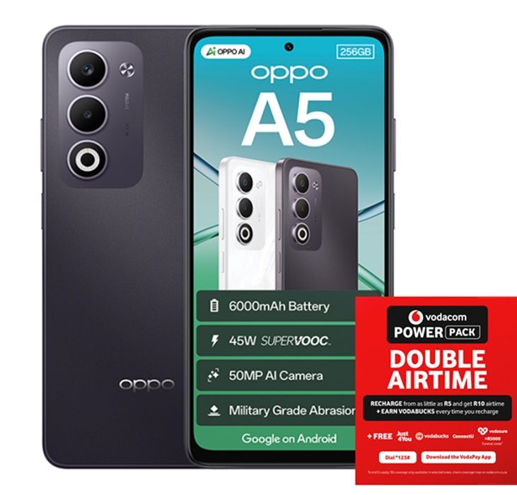 OPPO A5 256GB LTE Dual Sim - Midnight Purple + Vodacom SIM Card Pack