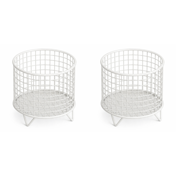 2 Pack - Round Towel Freestanding Holder - White