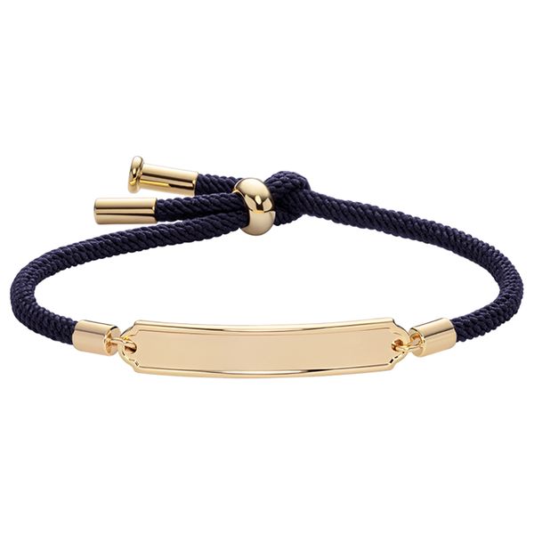 Paul Hewitt Vitamin Sea Engraving Bracelet Navy Gold Plated Self Adjustable