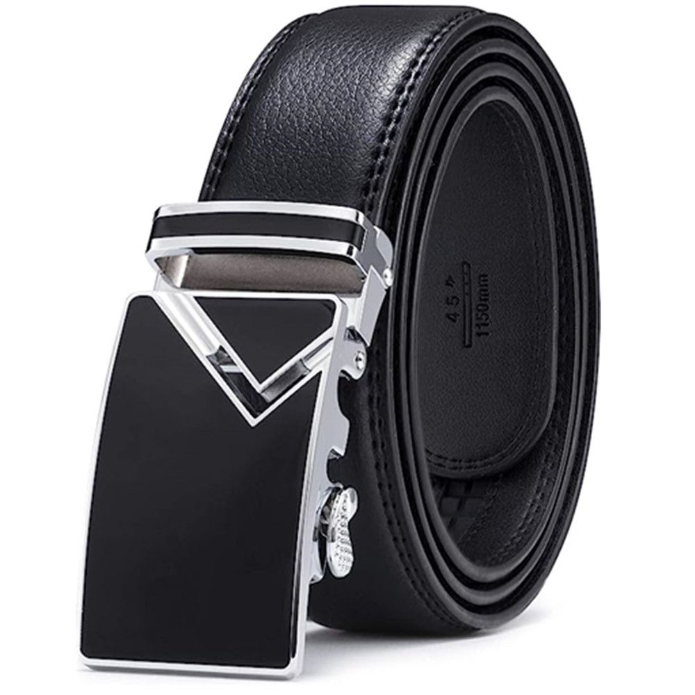 Vera Prlle Genuine Leather Belts ForMen - Auto Buckle Adjustable Length ...