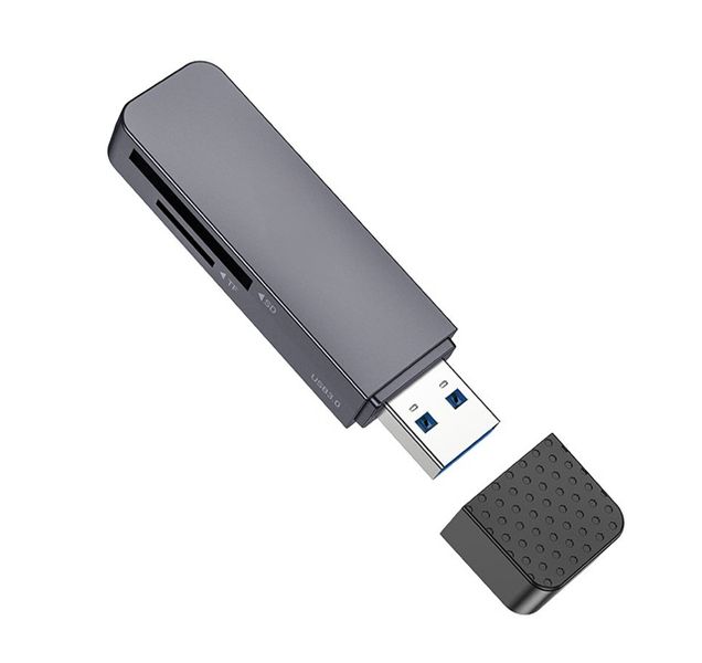 2 in 1 Card Reader HB45 Spirit 2TB/ 480Mbps USB2.0 Metal Gray