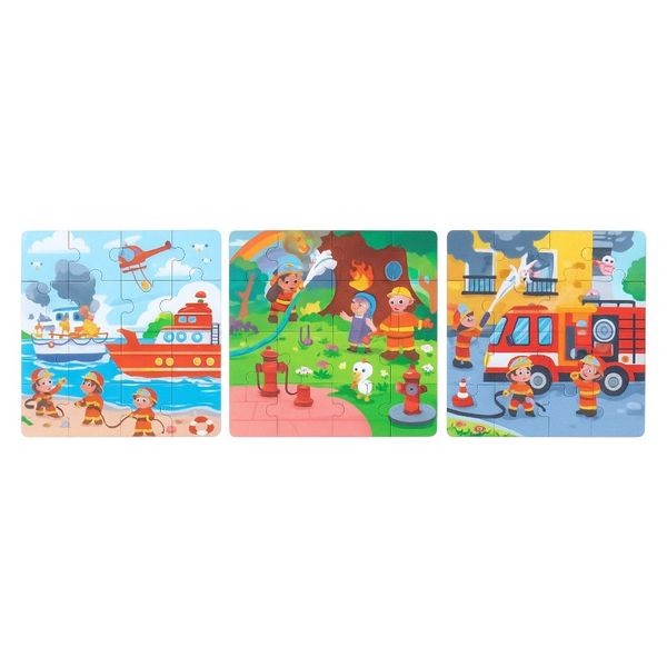 Fire and Rescue Edition Educational Magnetic Puzzle - Purple - 3 Piece