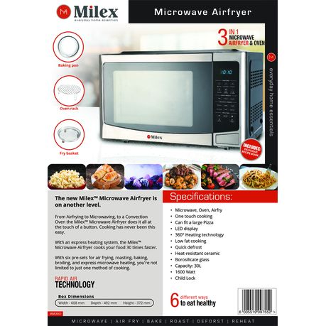 Milex Microwave Air Fryer 30L - Clicks