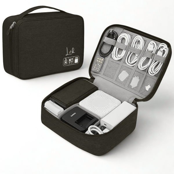 LITH Travel Digital Organizer Bag - Waterproof Cable Storage