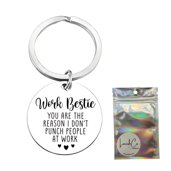 Work Bestie - Stainless Steel Gift Keyring - Lavish Co
