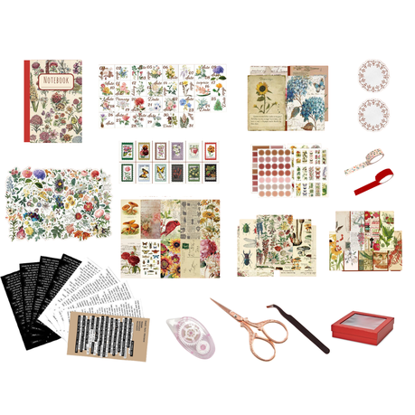 240 Piece Vintage Diary Scrapbooking Supplies Pack DIY Vintage Scrapbooking  Sticker Paper Kit for Collage Photo