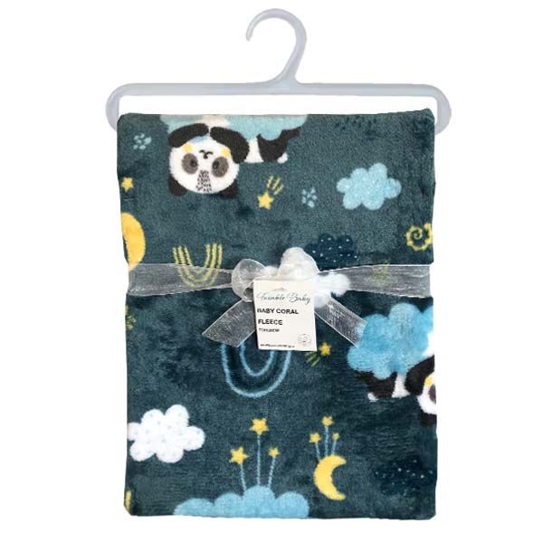 Baby Blanket Coral Fleece Panda - 75x100cm