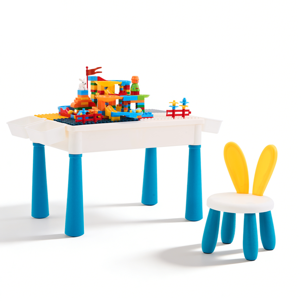 2-in-1 Kids Building Block Table &amp; Water Play Table