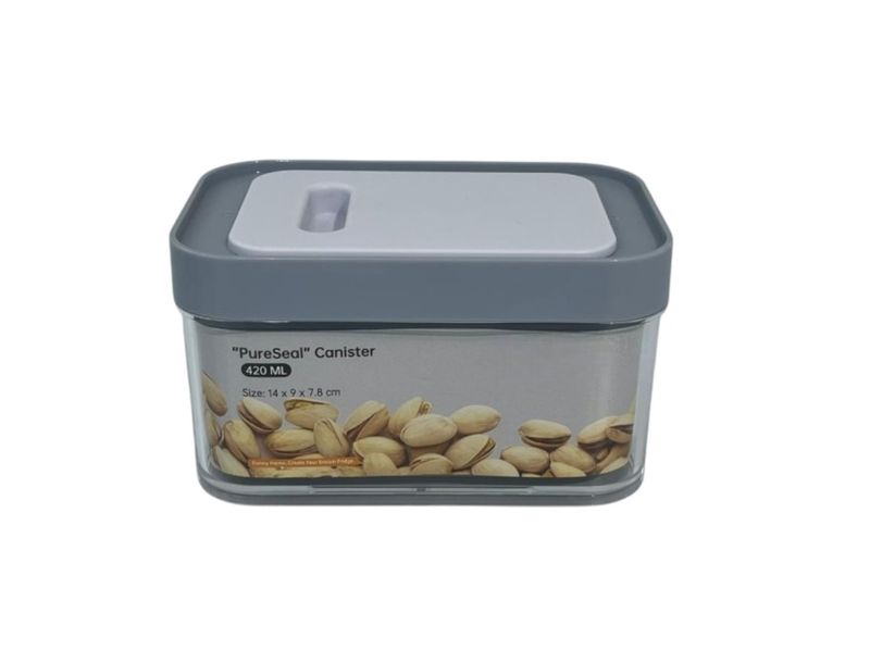 PureSeal Canister - Durable PS Food Storage Container, 14×9×7.8 cm