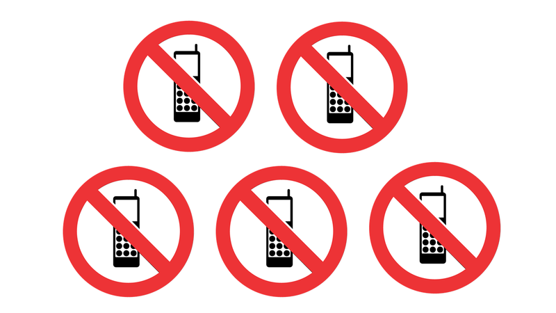 Cellphones Prohibited Safety Sign (Pack of 5)