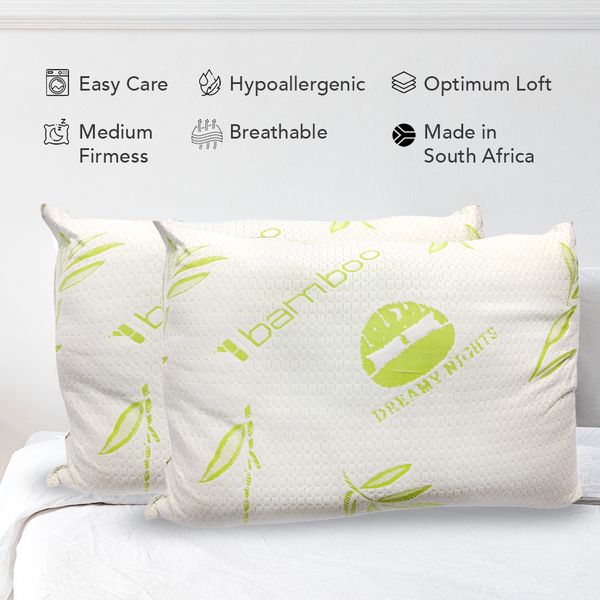 Dreamy Nights - Bamboo Pillows Twin Pack 2000 - Bounce Fibre - Green