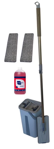 Housework Scratch Cleaning Mop &amp; 1L Citronol Heavy Duty Degreaser-Blue/Grey