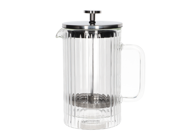 Danny Home Ribbed Glass French Press 0.6L