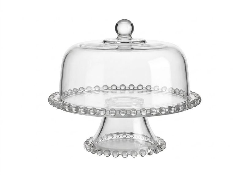 3-in-1 Glass Cake Stand with Dome Cover (31.4cm)