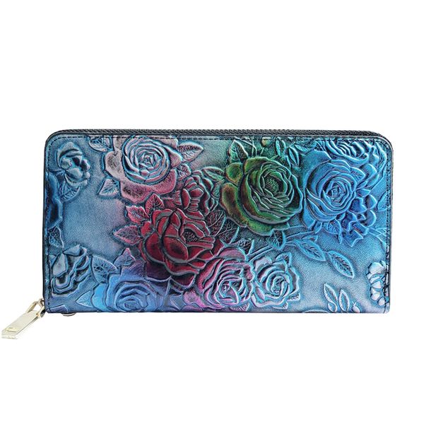 Ladies Unique Metal Rose Clutch Wallet - WAL-001-MRS
