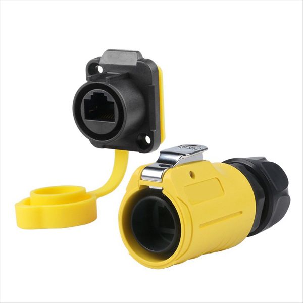 Lp-20 Rj45 Connector Set Cat6 Ip68 Waterproof Yellow