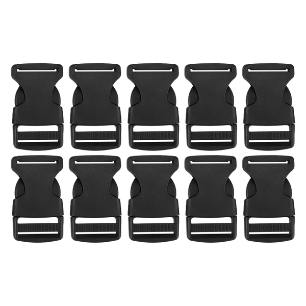 10 Pcs 1" 2.5CM Width Plastic Safety Quick Release Buckles Black