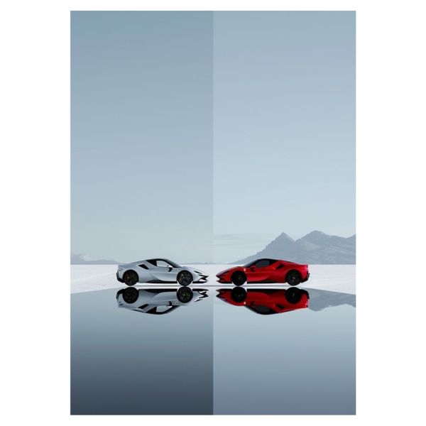 Ferrari White And Red - A1 Poster