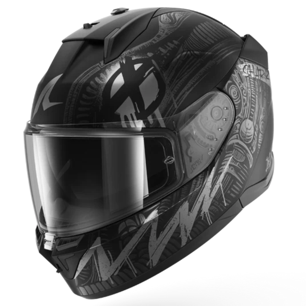 Shark D-Skwal 3 Shiever Matte Helmet - KAS Black/Grey/Silver