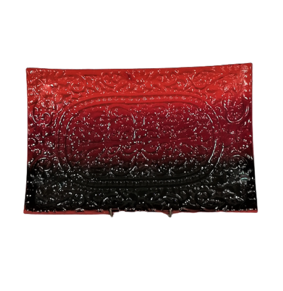 Server Ceramic 38x25x5cm Embroidery Red Ombre