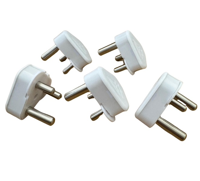 SiRCONY 3 PIN White Plugtop - Solid pins (5 Pack)