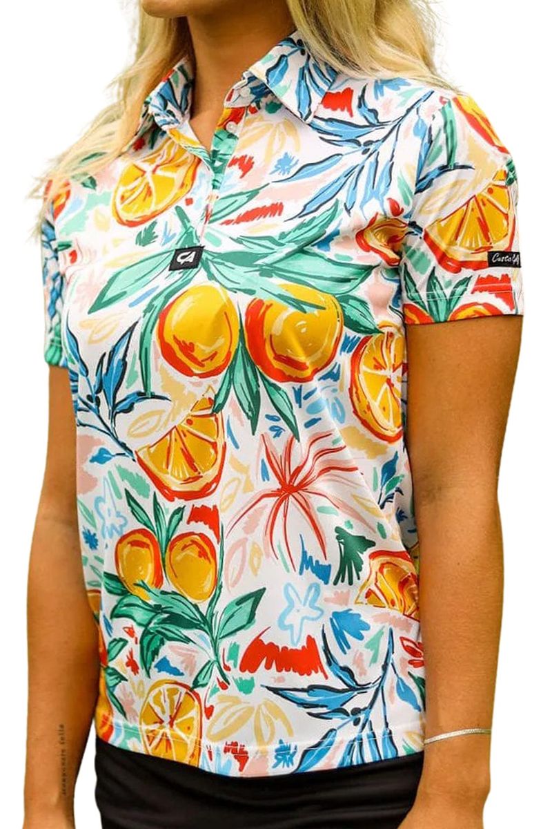 CA Ladies Funky Golf Shirt | Abstract Oranges