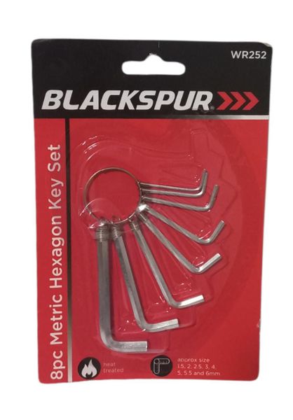 Blackspur 8pc Metric Hexagon Key Wrench Set