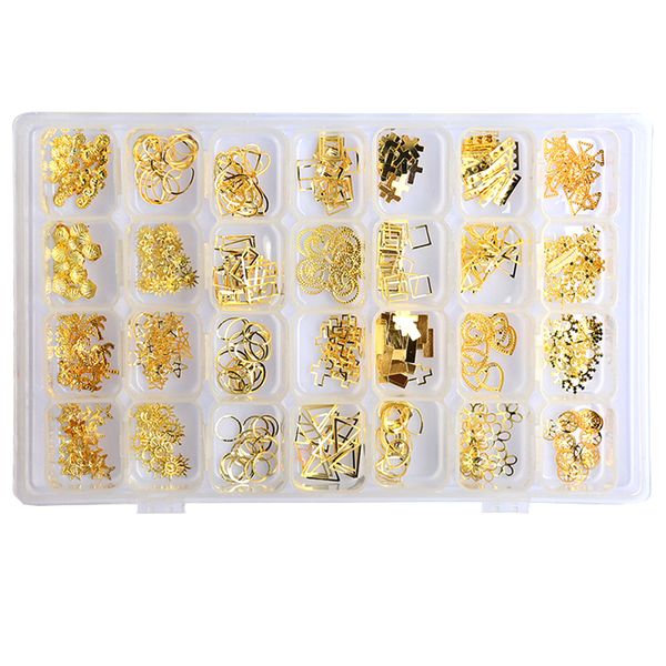 28 Grid Mixed Color Nail Foil Paillette For Nail Art Decoration - Pearl