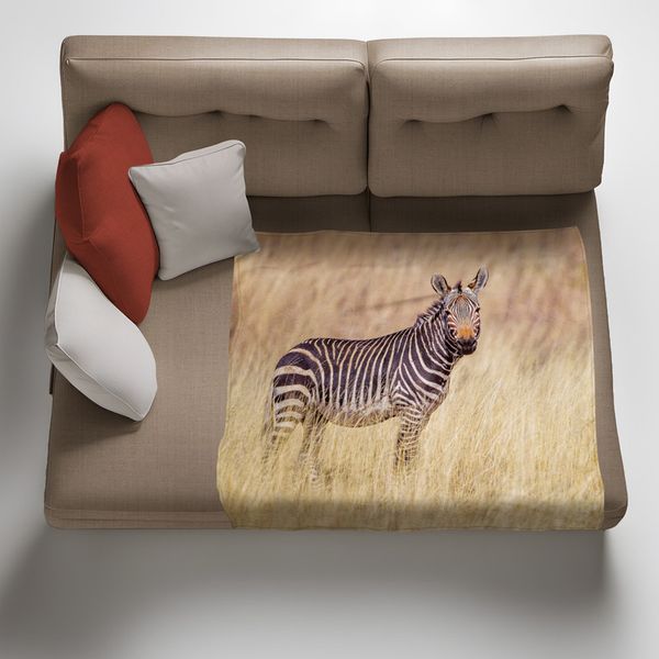 Mountain Zebra Light Weight Fleece Blanket by Fanie Heyman