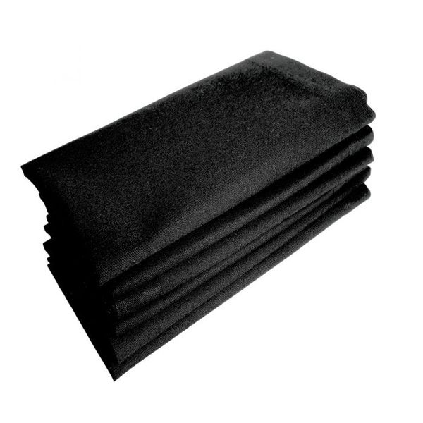 DSA Luxury Napkins Black 50 X 50 Wide Hem - Pack Of 6