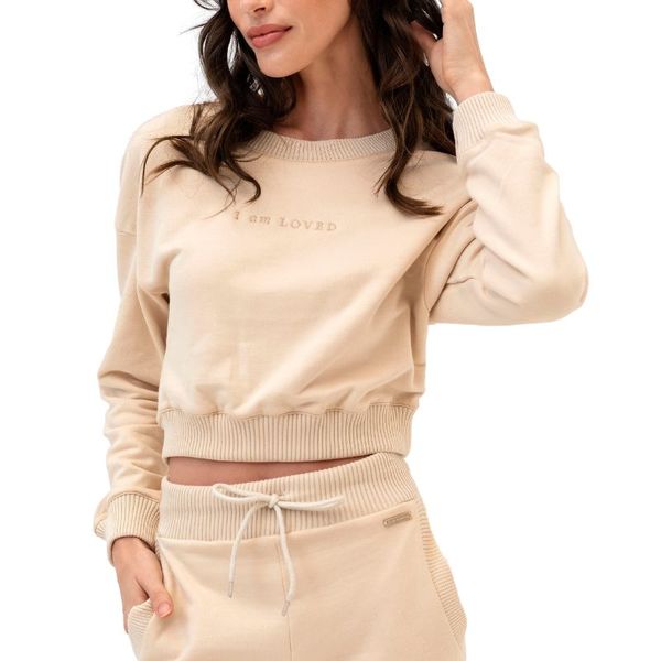 I Am Loved Ellie Cropped Sweatshirt in Cotton Fabric - Comes in 2 Colours