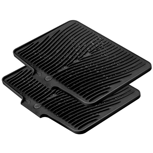 2 Pieces Dish Drying Mat Drying Mat Non-Slip Drying Heat Resistant Silicone