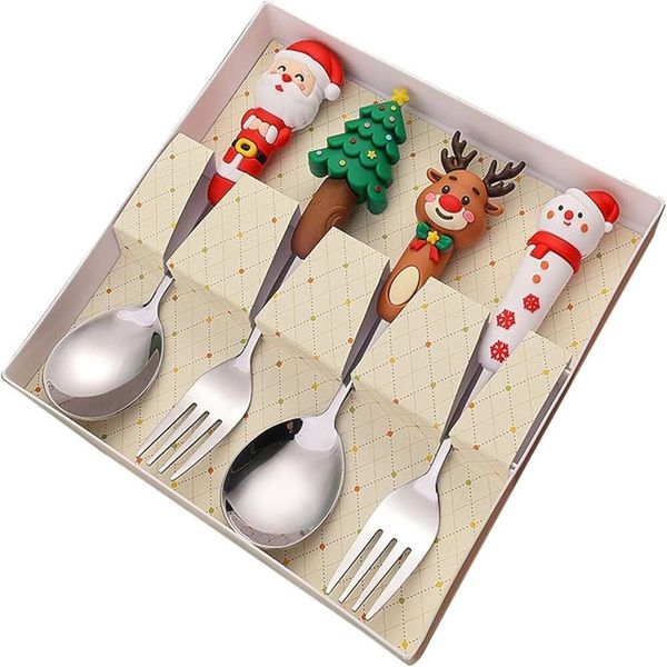 Christmas Spoons and Forks Set - Holiday Flatware Cutlery Set HY-394