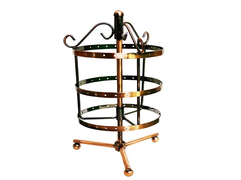 Bead Cool - Jewelry Earrings Display Round Rotate Rack 72 holes Copper