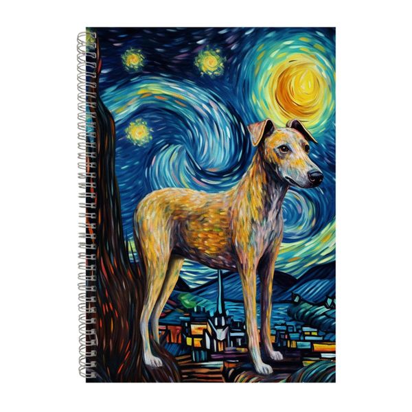 WHIPPET Starry Night Notebook Art Gift Idea A4 NotePad 118