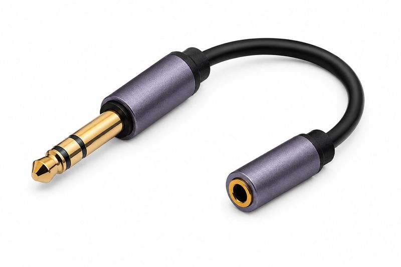 6.35mm To 3.5mm Audio Converter Adapter - Gold Plated Stereo Jack Cable