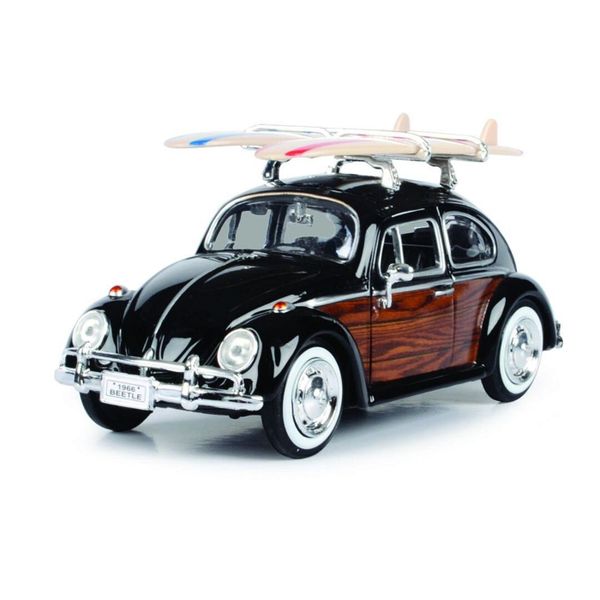 Volkswagen Beetle Woody with 2 Surfboards Black 1966 1/24