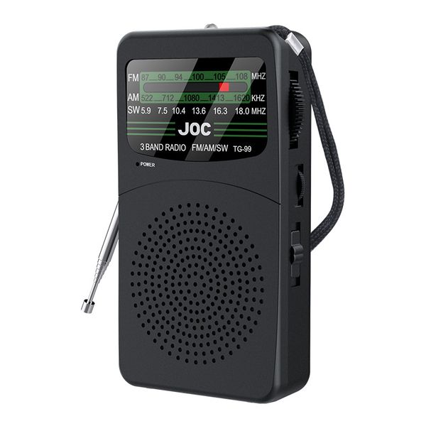 Portable AM/FM Radio, Battery Powered with Tuning Light &amp; Back Clip